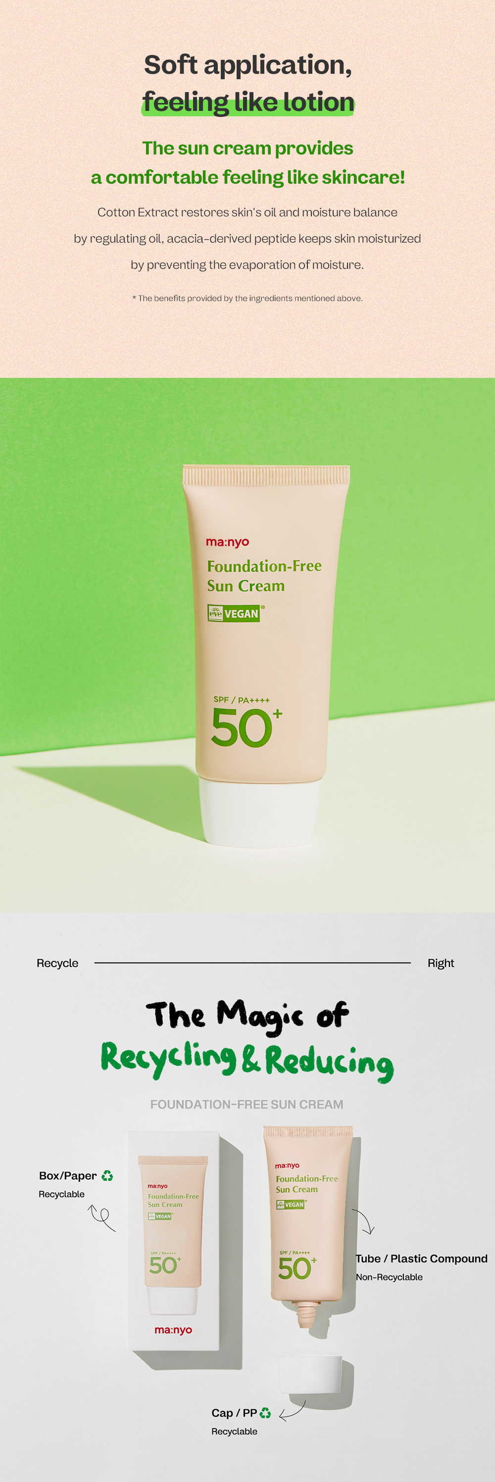 manyo ファンデーションフリー日焼け止めクリーム50ml | OLIVE YOUNG